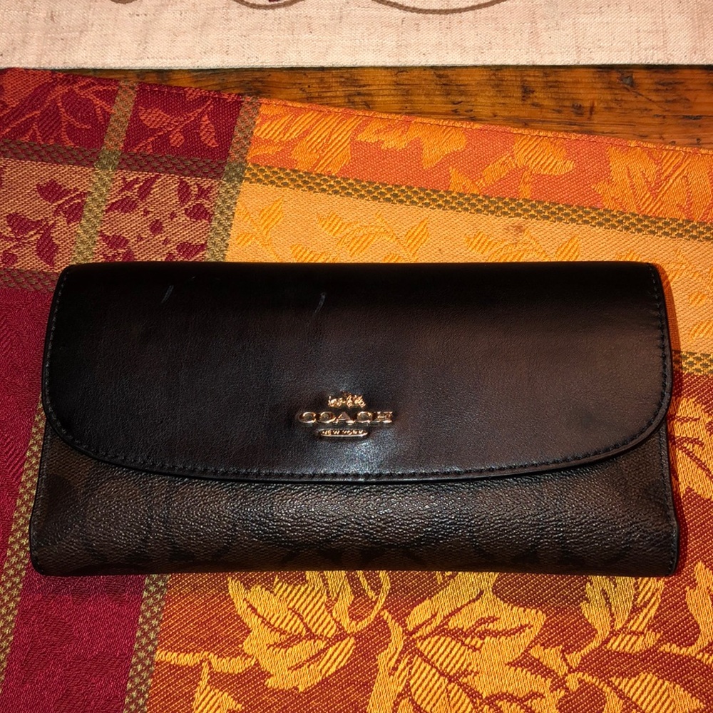 Coach wallet with check book holder